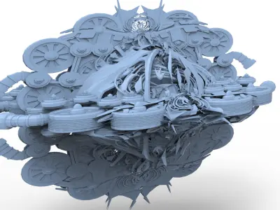 Ivy Tortoise Steampunk ship 14 3D model