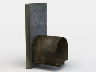 Wall with hole Low-poly 3D model