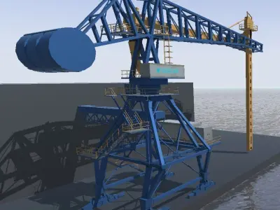 Buhler ship loader 3d low-poly model Low-poly 3D model