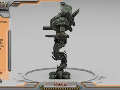 Havoc BattleMech Low-poly 3D model