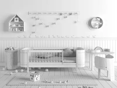 Kids Furniture and Toys Set 01 3D model