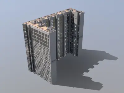 MSK Building 23 east Low-poly 3D model