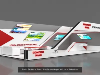 5 Exhibition Stand Stall Booth 3D model 3D Model Collection 3D Model Pack