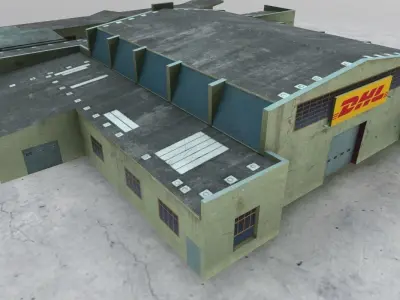 LHBP DHL Hangar Low-poly 3D model