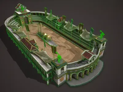 Roman Circus Maximus Hippodrome Low-poly 3D model