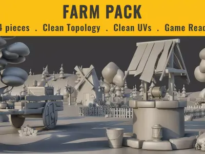 74 Farm equipment - Game Ready - Low-poly 3D model