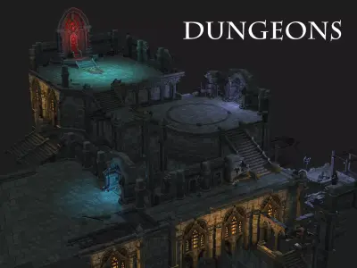 dungeons castle alcazar barbacan Low-poly 3D model