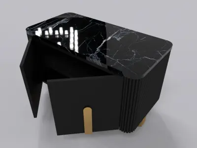 Side table with 2 door  3D model