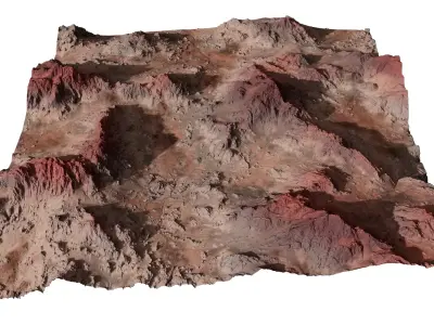 Surface topography of an alien planet 3D model