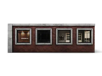 Tenement Building Upper Floor Low-poly 3D model