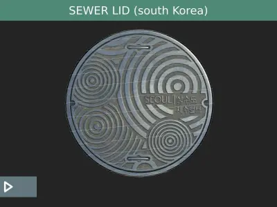 South Korea sewer lid Low-poly 3D model