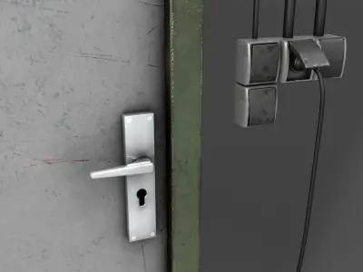 Door Switch and Exit-Sign Low-poly 3D model