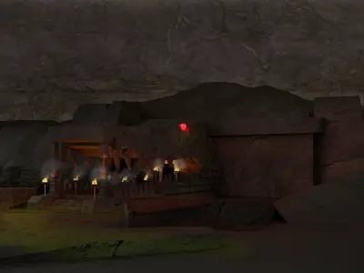 Crocodile Temple Low-poly 3D model