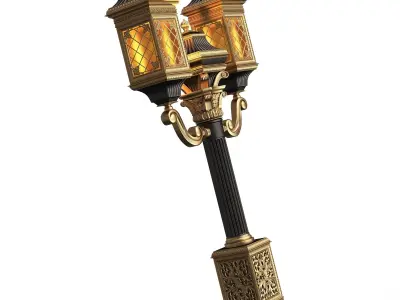Classic Street Light 0102 Low-poly 3D model