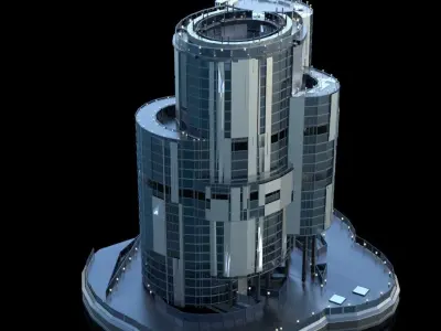 Futuristic Future Modern City Building Skyscraper 14 3D model