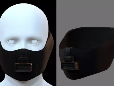 Gas mask helmet 3d model scifi Low-poly  Low-poly 3D model