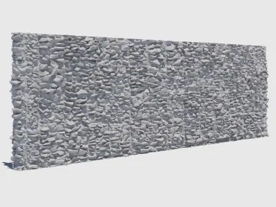 Gray Stone Wall 3D model