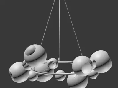 Bubbles 9 light chandelier 3D model