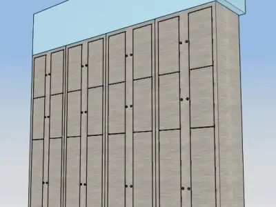 cupboard locker with four doors Free 3D model