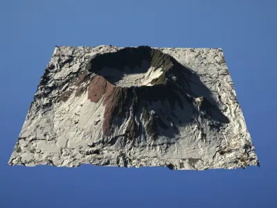Landscape Environment Volcano Snow 06 Low-poly 3D model