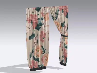 Curtain Low-poly 3D model