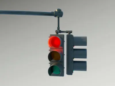 New York Manhattan Traffic light and street light Low-poly 3D model