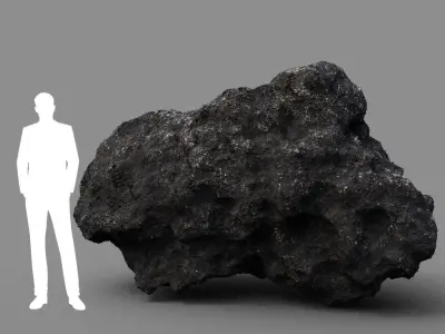 Low poly Lava Rock with dust Package 200229 Low-poly 3D model