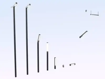 Street Light Kit PBR  Free low-poly 3D model