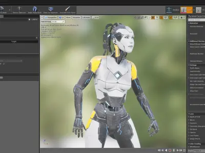  Character Woman Robot Unity Unreal 