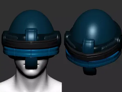 helmet high poly sculpt 3d printable ver 7 3D model 3D model 144