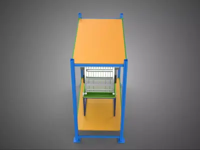 ROTARY HYDROPONIC PLANT FARM CAGE MODULAR FRAME SHELF RACK TRAY 3D model