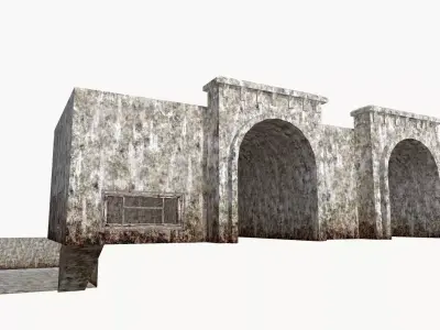 Tunnel stone building Low-poly 3D model