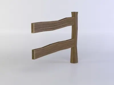 Fence segment Low-poly 3D model