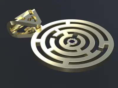 Pendant cercle maze for CNC or 3D print model  3D print model