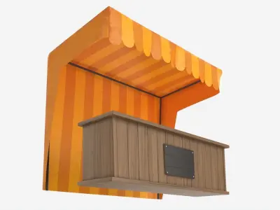 Market Fair Stall with Canopy 02 3D model