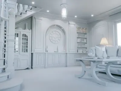 living room  3D model 17