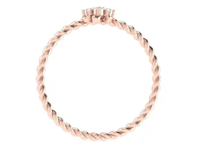 Light Weight Rose Gold Diamond Ring  -EZ LR-36 3D print model