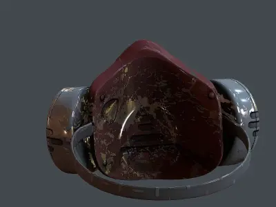 Gas mask helmet 3d model scifi  Low-poly 3D model