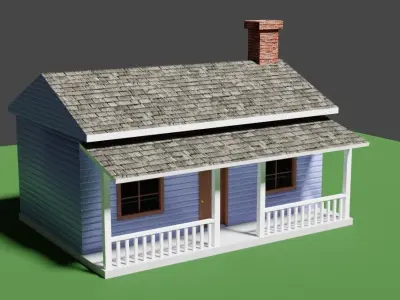 Wood House Basic - Casa de Madeira Low-poly 3D model