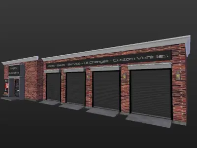 Complete Legacy Automotive Shop Low-poly 3D model