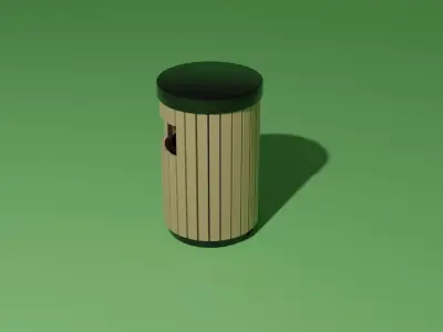 Trash bin Low-poly 3D model