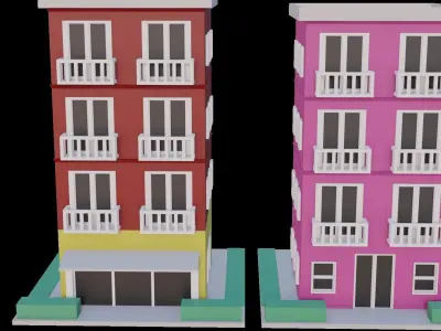 Low Poly City Mini Pack Low-poly 3D model