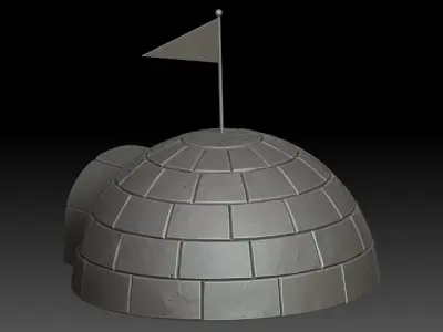 stylized igloo 3D model