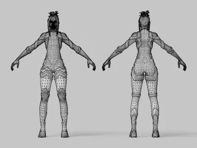 Adira Cyberpunk Rigged Character 3D model