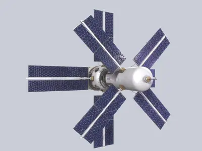 Sci fi Satellite Low-poly 3D model