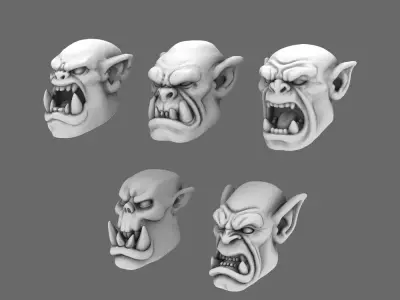 Space Orcs Lads Heads 3D print model