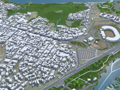 Ciudad Guayana Bolivar Venezuela 30km Low-poly 3D model