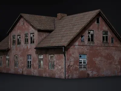 Abandoned house Low-poly 3D model get