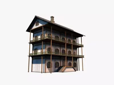 cottage 04 Low-poly 3D model