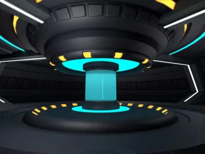 Sci Fi Room Low-poly 3D model